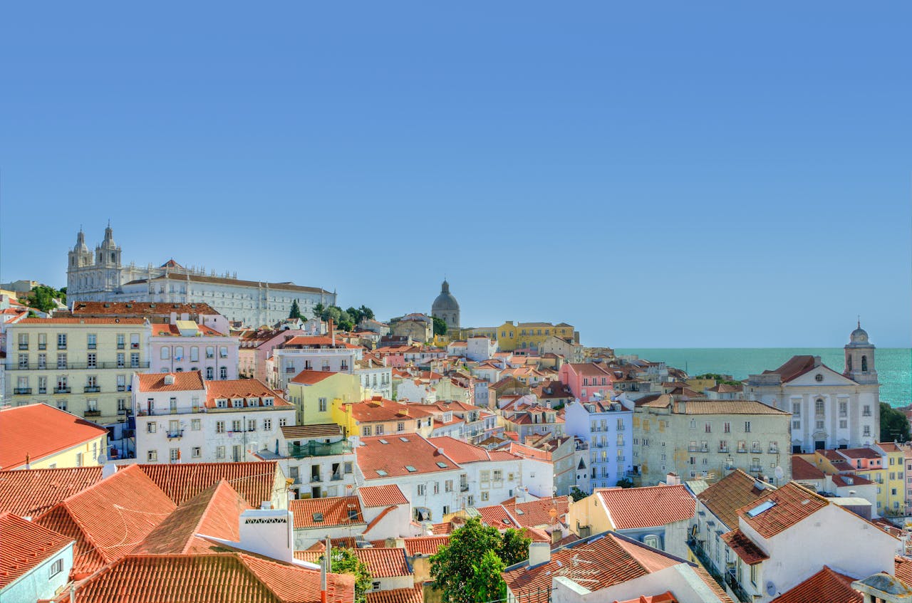 Lisbon skyline — Portugal's capital, home of Web Summit and the CMVM, processing MiCA CASP crypto licenses in one of Europe's most crypto-friendly jurisdictions