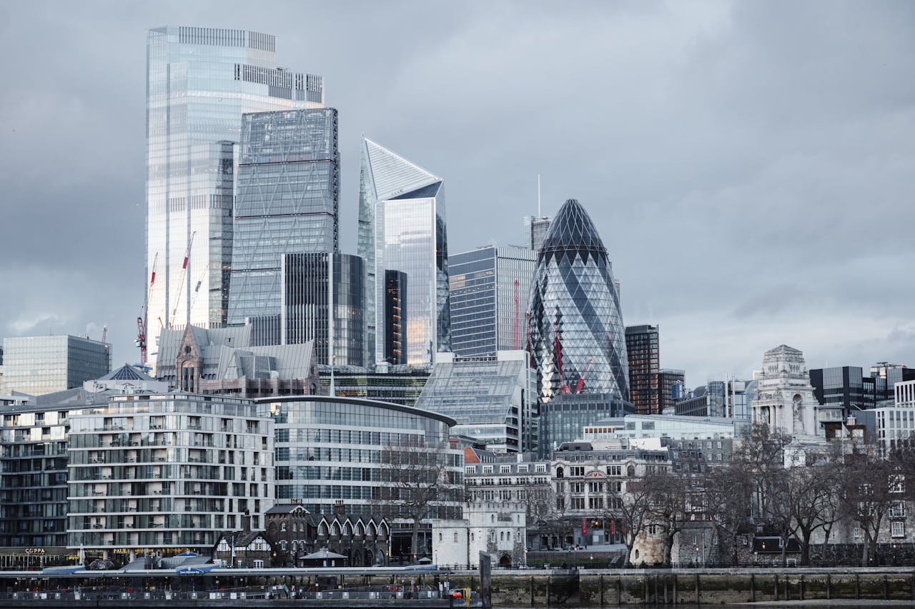 City of London financial district — FCA headquarters for UK crypto asset business registration under FSMA 2023