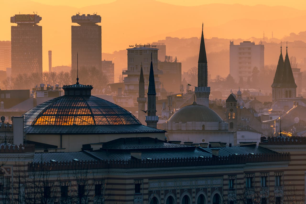 Sofia skyline — Bulgaria's capital and home of the FSC, where MiCA CASP crypto licenses are processed quickly and cost-effectively